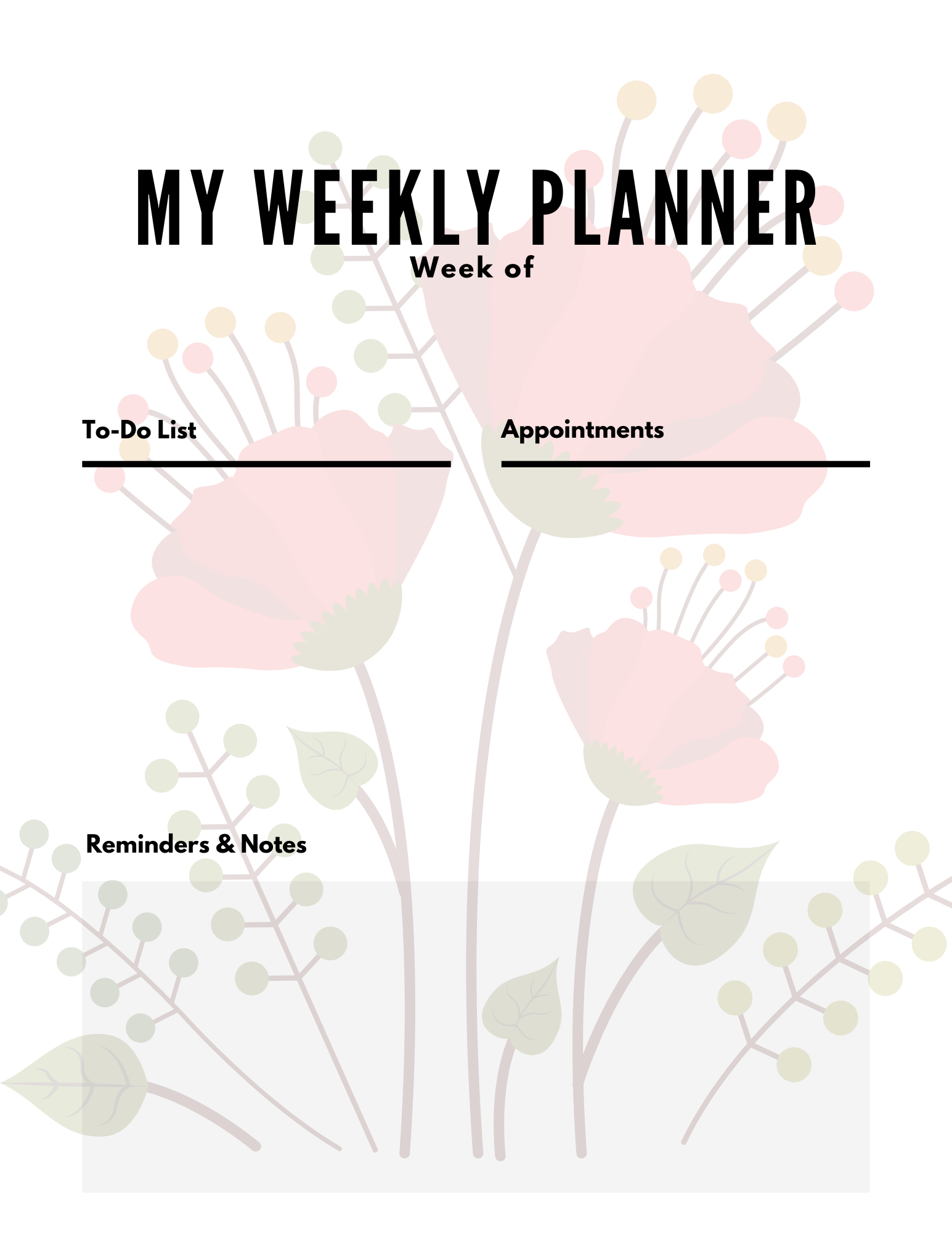 Weekly Planner - FREE PRINTABLE TEMPLATES