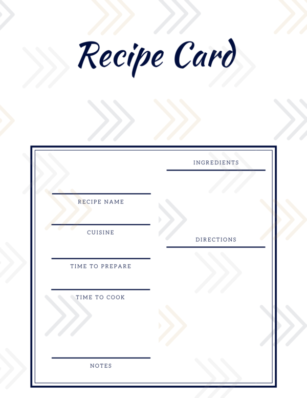 recipe card template free download simple